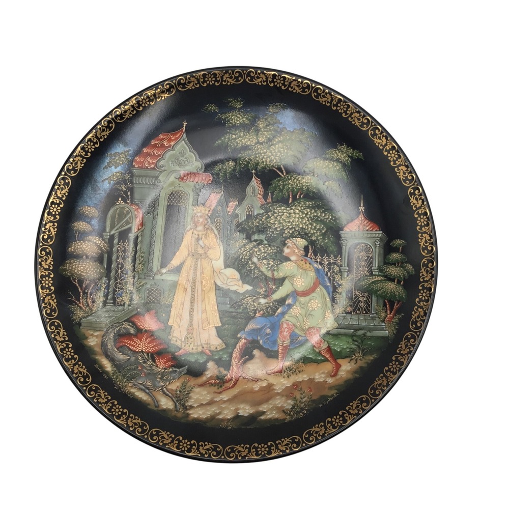 Lomonosov Russian‎ Palekh Plate The Beautiful Elena Firebird Series 1990 A866